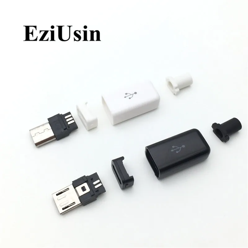 10 шт./лот микро USB 5Pin штекер набор черный/белый Сварка данных OTG линия интерфейс DIY