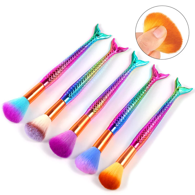 

Nail Art Dust Brush Mermaid UV Gel Nail Polish Nylon Brush for Manicure Professional DIY Design Nail Supplies Makeup Tools