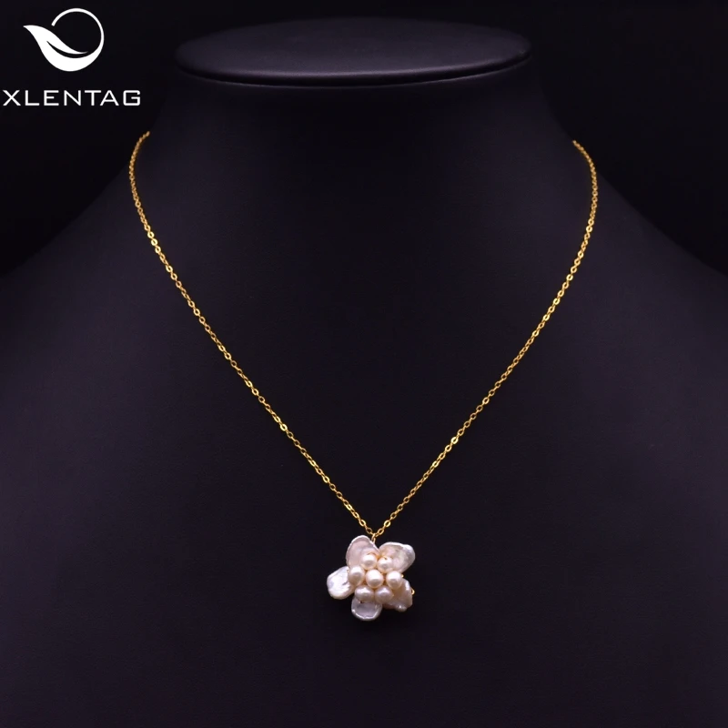 

XlentAg Natural High-quality Colorful White Purple Pearl Gothic Necklace For Women Best Friend Romantic Aesthetic Jewrlry GN0215