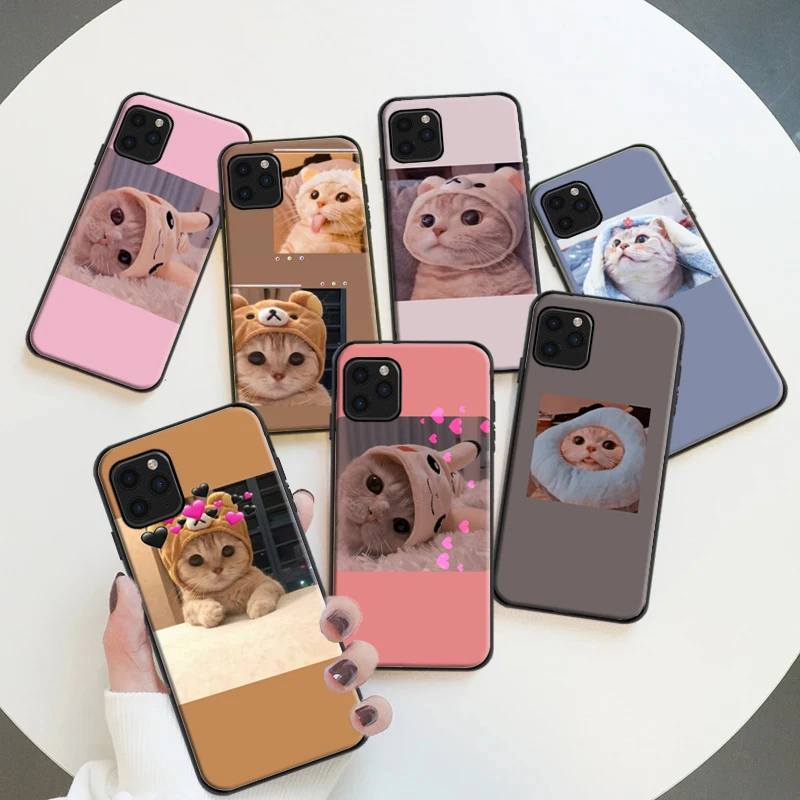 

For iPhone 11 12 Case Cute Cat Phone Case For iPhone 6 6S 7 8 Plus X XS XR 11 12 Pro MAX SE 2020 Carcasa Soft TPU Funda