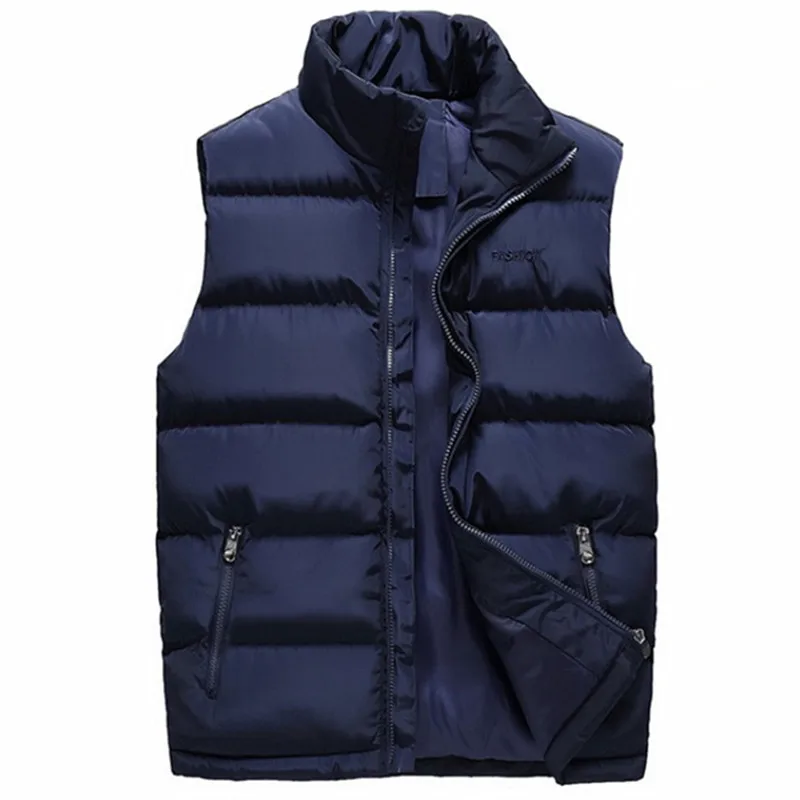 2020 зимняя мужская хлопковая жилетка с толстым воротником молодежная мода