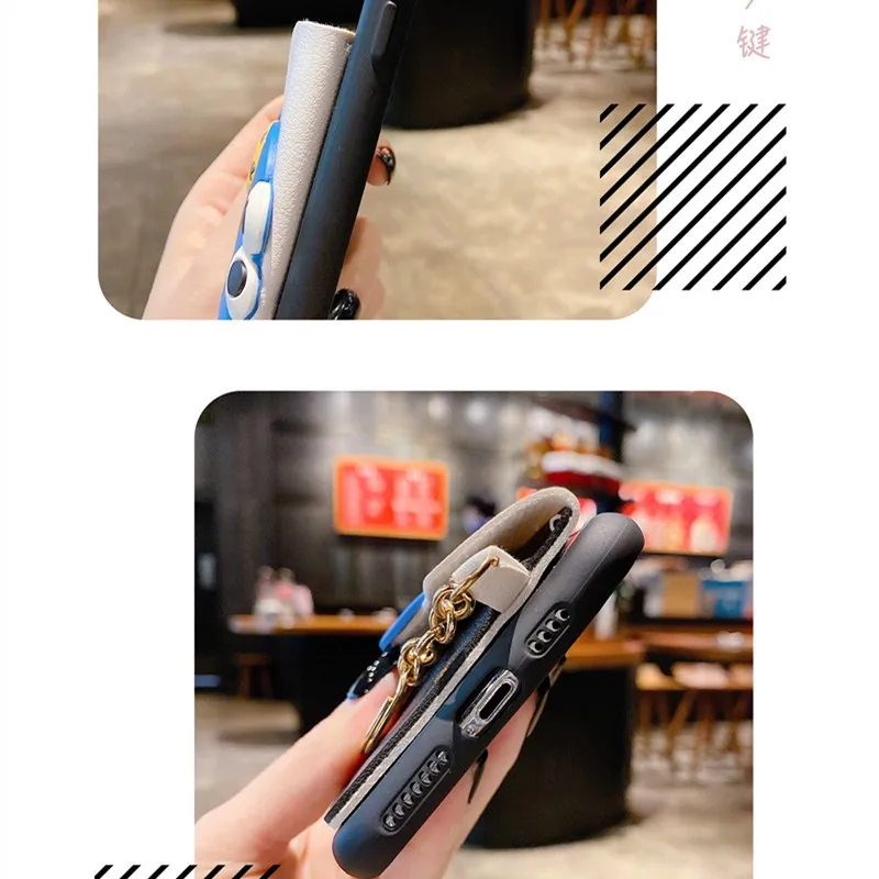 

Cartoon Biscuit Bear Wallet Crossbody Neck Lanyard phone case for iphone 12 Pro Max MiNi 11 Pro Max X XR XS