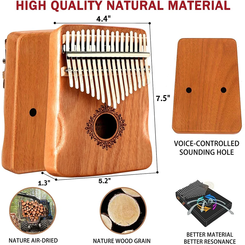 Пианино для большого пальца Kalimba музыкальные инструменты с 17 клавишами и