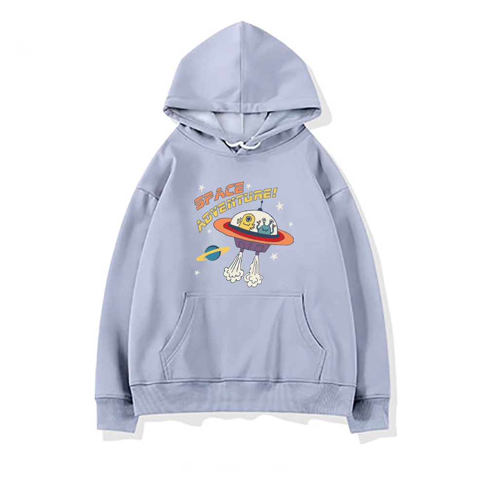 

Женские свитера с принтом космоса и приключений, худи в стиле Харадзюку, хип-хоп, модная одежда с круглым вырезом, осенние свободные женские ...