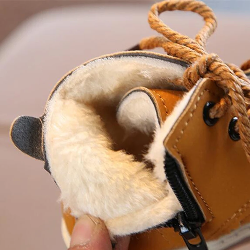 Зимние ботинки для девочек теплые модные Детская хлопковая обувь на мягкой