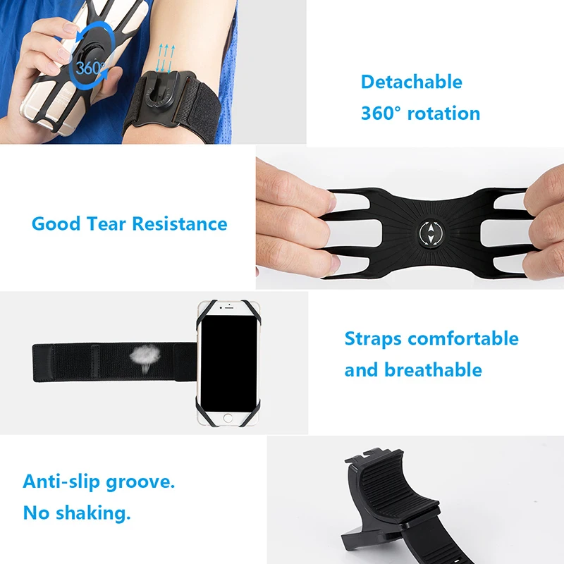 3 in1 removable silicone bicycle bike phone holder on hand running sport armbands for iphone samsung xiaomi wrist arm band case free global shipping