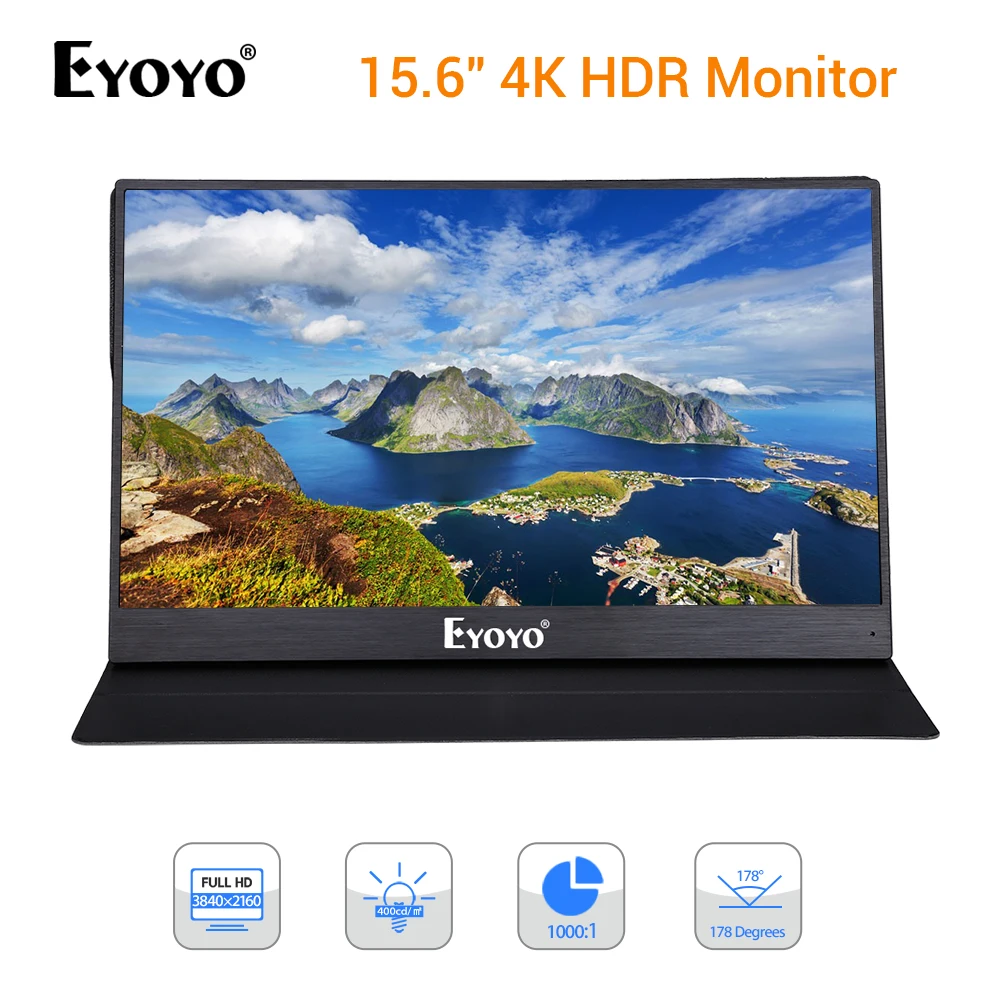 Eyoyo EM15U Портативный HDR игровой монитор 1" 3840X2160 4K ультра тонкий ips ЖК-дисплей HDMI Тип C Дисплей для портативного компьютера PS4 Экран