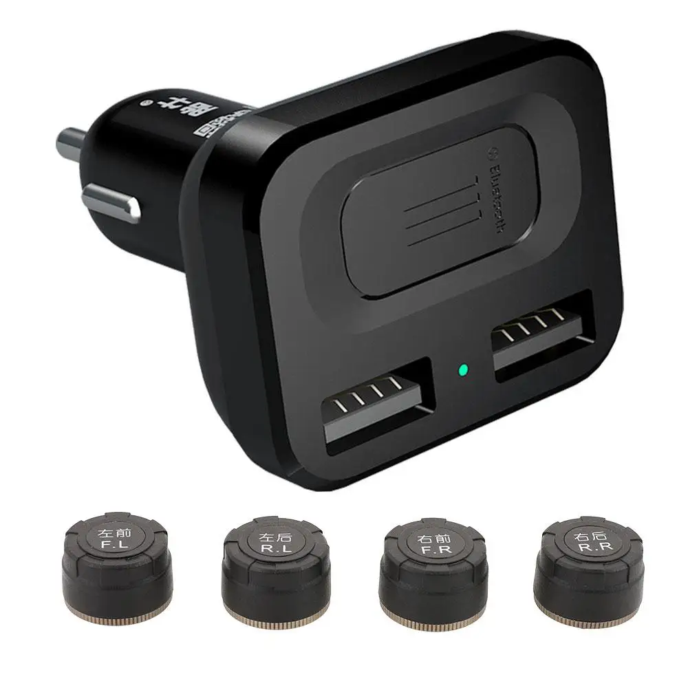 

Vehemo 4PC Metal Sensor Tire Pressure Monitoring System Tire Pressure Alarm Car Mobile APP for Explosion Proof