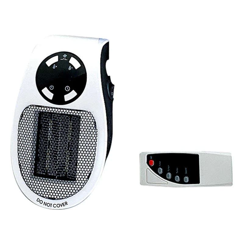 

500W Space Heater, Wall Outlet Electric Space Heater with Adjustable Thermostat & Timer Compact for Office Home