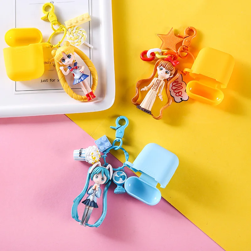 Sailor Moon Key Chains AirPods Earphone Protective Sleeve Chain Female Women's Bag Pendant Car Decoration Ring | Украшения и