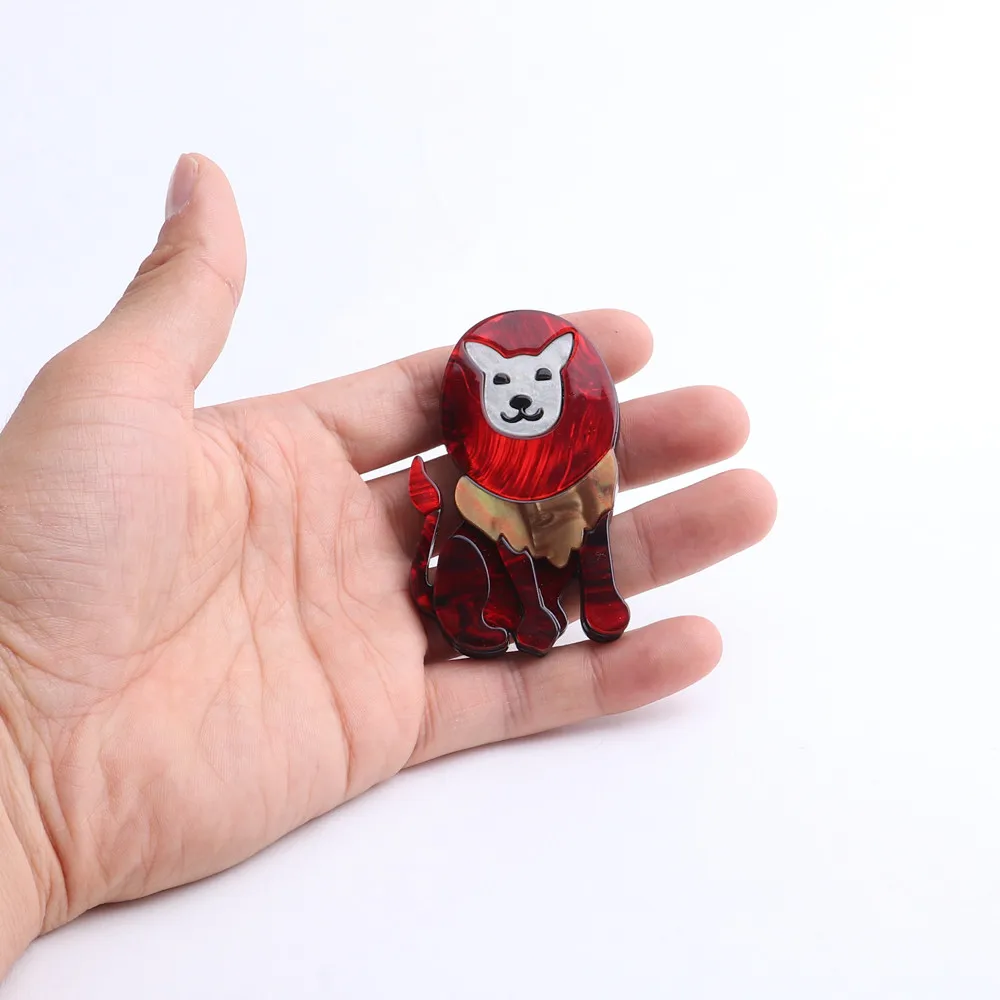 Брошь в виде льва FishSheep Женская/Детская Большие Акриловые Броши ручной работы из