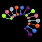 Кольцо для пирсинга живота женское, пирсинг в стиле панк, светится в темноте, модное ювелирное изделие разных цветов, 1 комплект