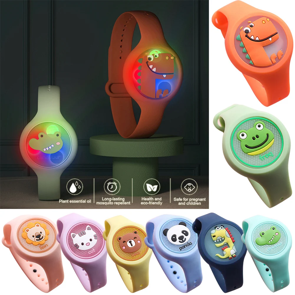 

Silicone Wristband Portable Summer Effective Children Mosquito Repellent Bracelet Anti-mosquito Band With light