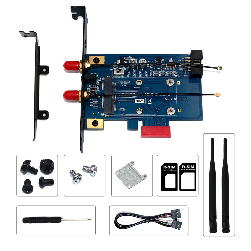 PCI E WiFi адаптер PCIE Wifi Bluetooth Mini Express к X1 сетевая карта для 3G/4G/LTE + разъем SIM