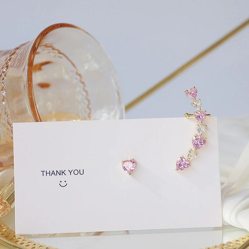 

High Quality 14K Real Gold Asymmetric Ear Clip for Women Top Designer Luxury Jewelry AAA Zircon S925 Silver Needle Stud INS Hot