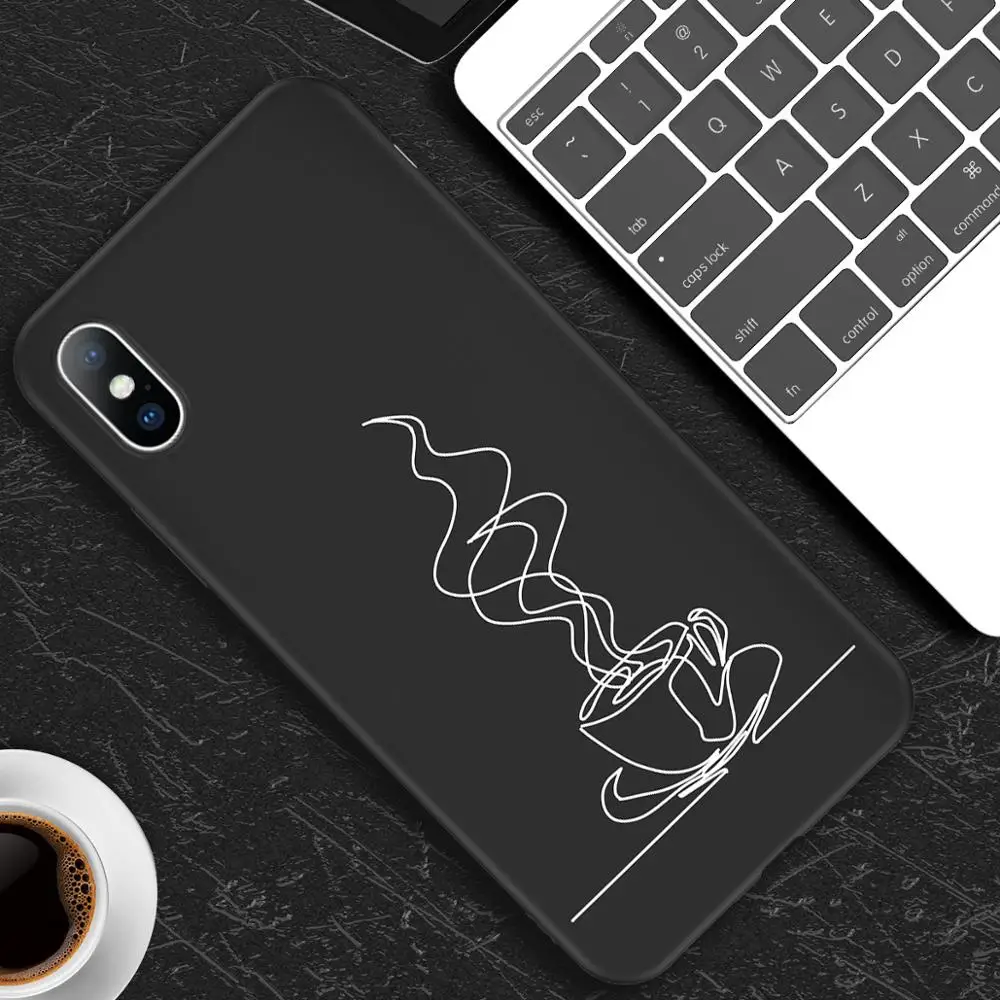 T4 Чехол для телефона для iPhone X XR XS 11 Pro Max 6 6s 7 8 Plus, абстрактное искусство, пара, любовь, сердце, рисунок, мягкий ТПУ Черный чехол - Цвет: T4