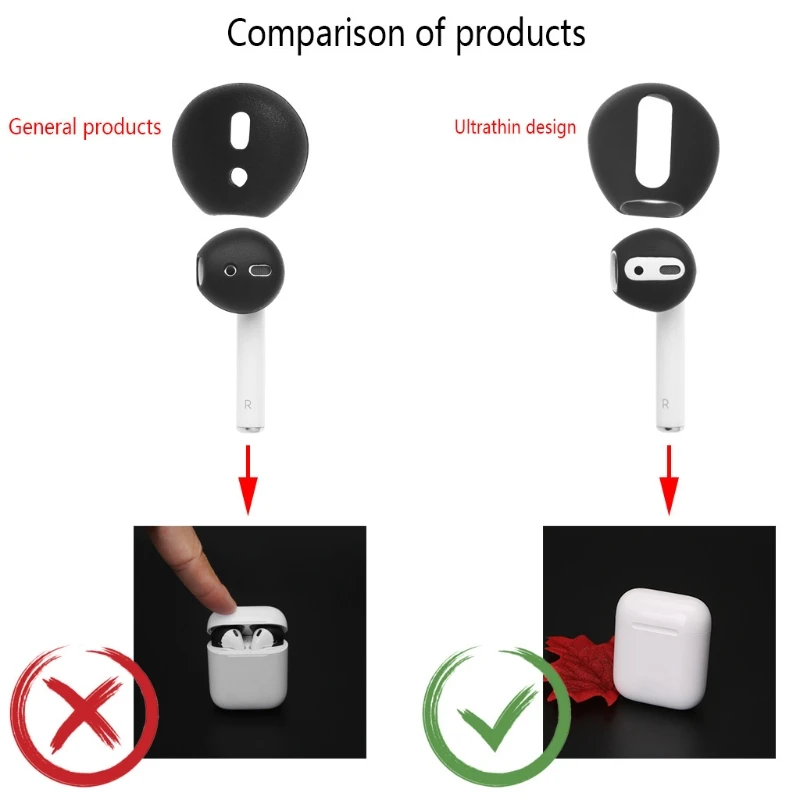 2 пары супертонких силиконовых наушников чехол для обновленный Apple Airpods iPhone 8 7 6 6S