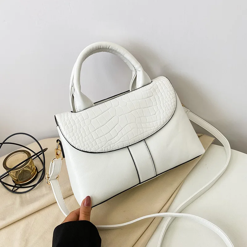 

2020 new fashion lady handbag large capacity lady bag 2 fashion crocodile pattern PU leather shoulder bag purse satchels