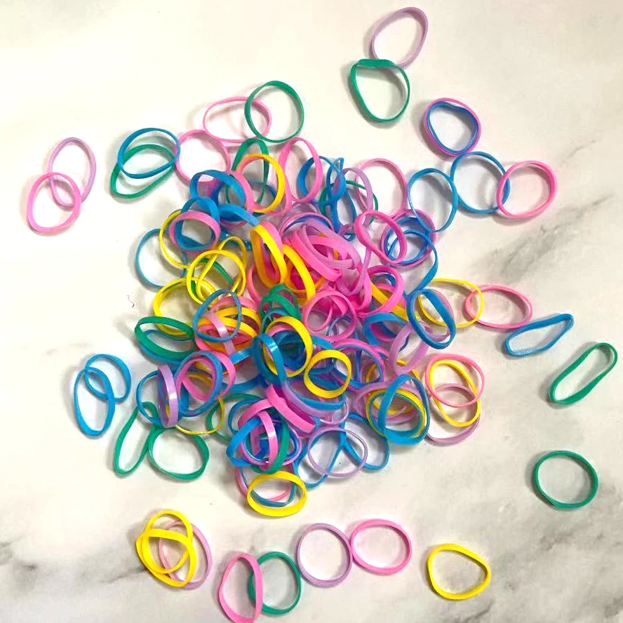 

200Pcs/Pack Colorful Small Disposable Hair Bands Scrunchie Girls Elastic Rubber Band Ponytail Holder Hair Accessories Hair Ties