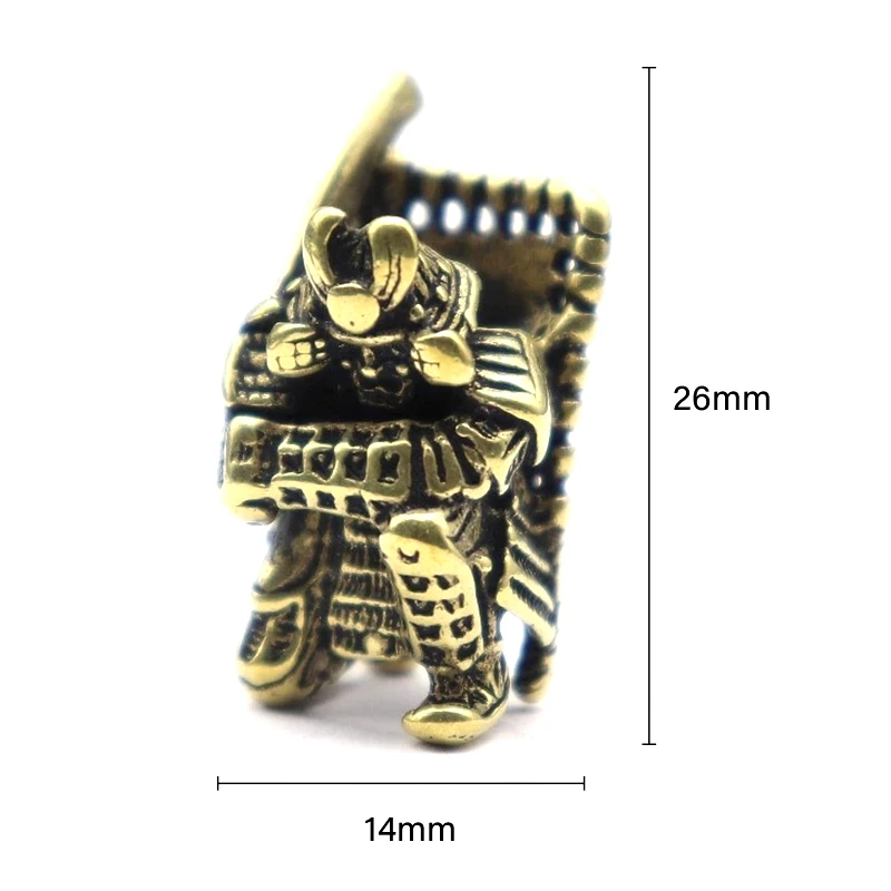 

EDC Vintage Brass Old Pure Copper Japanese Samurai Style Umbrella Pendant Tool Knife Keychain Pendant Knife Beads
