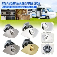 1pc zinc alloy half moon handle push lock latch knob caravan rv cupboarddrawer camper kitchen cabinet door locks hardware patrs