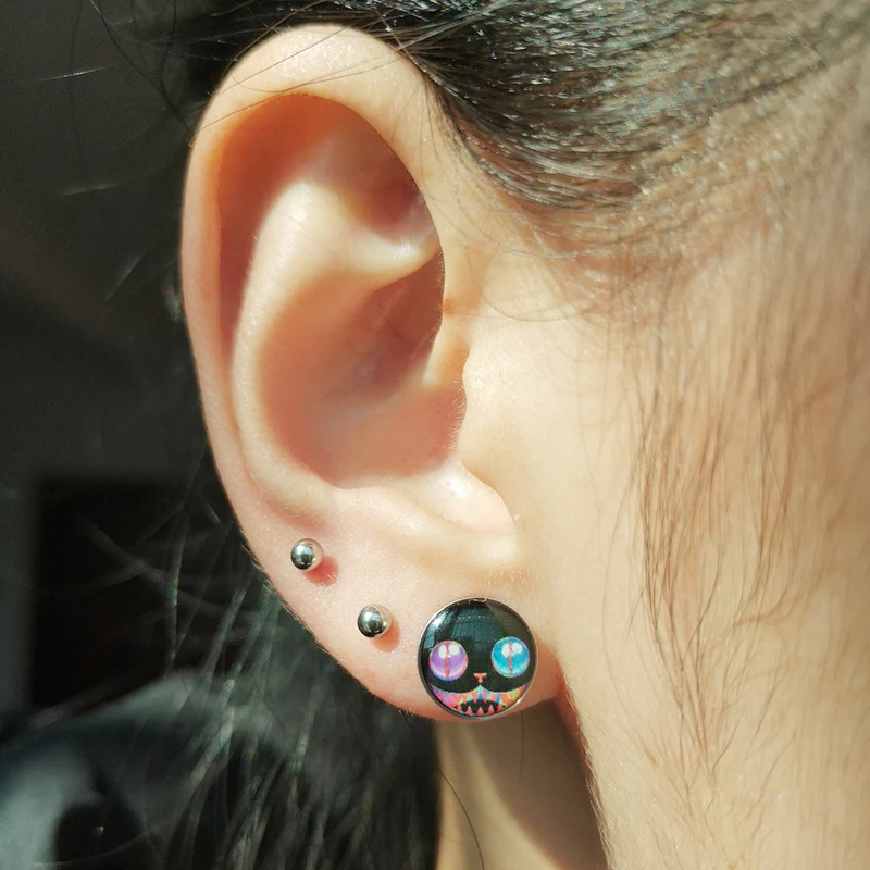 6 цветов Череп рок группа черная поддельная Ушная Растяжка заглушки и туннели