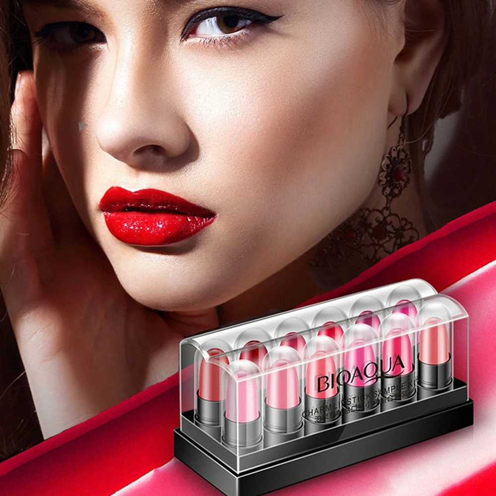 12 шт./кор. девушки Увлажняющая губная помада комплект длительный