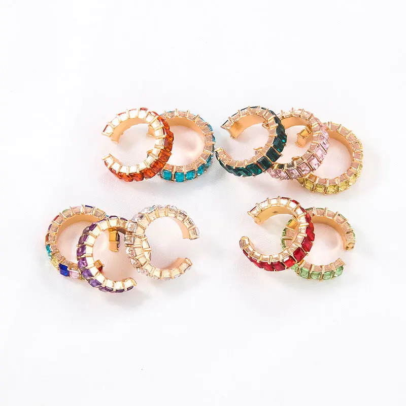 

BOAKO Ins Colored Zircon Earrings For Women Fashion Jewelry 2020 Earrings Dangle Pendientes Piercing Oreille Kolczyki #Yj