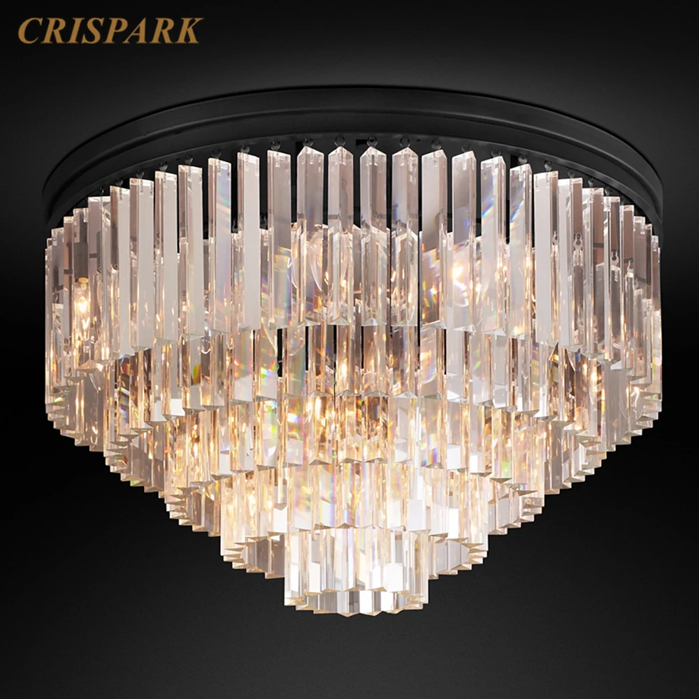 Потолочная люстра Oden с прозрачными кристаллами винтажная светодиодсветодиодный