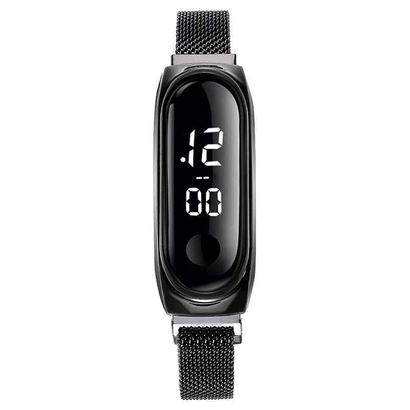 Часы женские кварцевые со светодиодным циферблатом с магнитной застежкой |