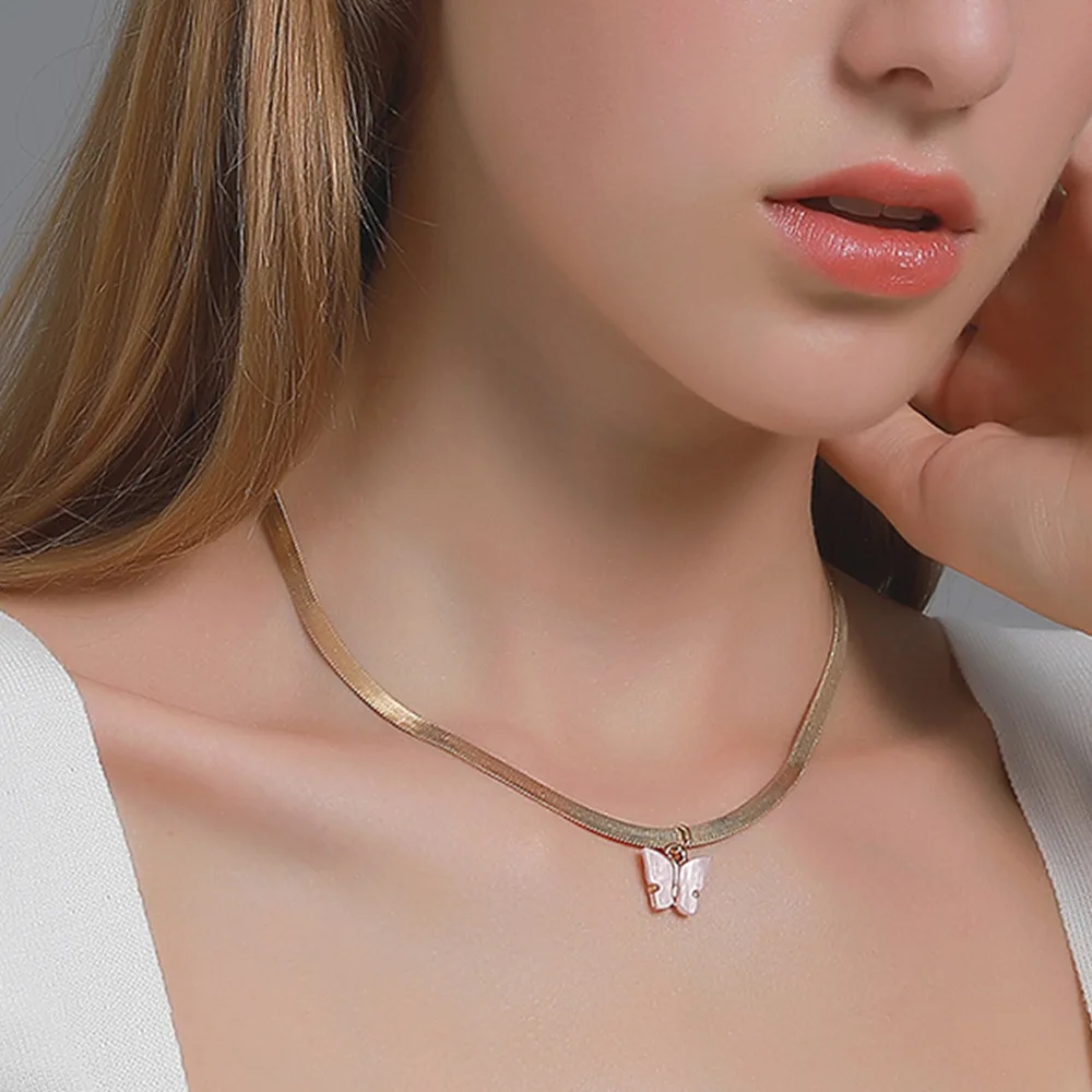 Новый стиль красочное ожерелье с бабочкой женский нестандартный дизайн простой