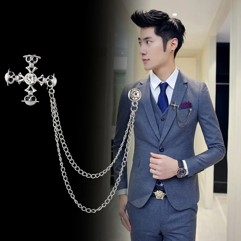 Корейская панк металлическая брошь в виде креста ювелирное изделие Роскошный