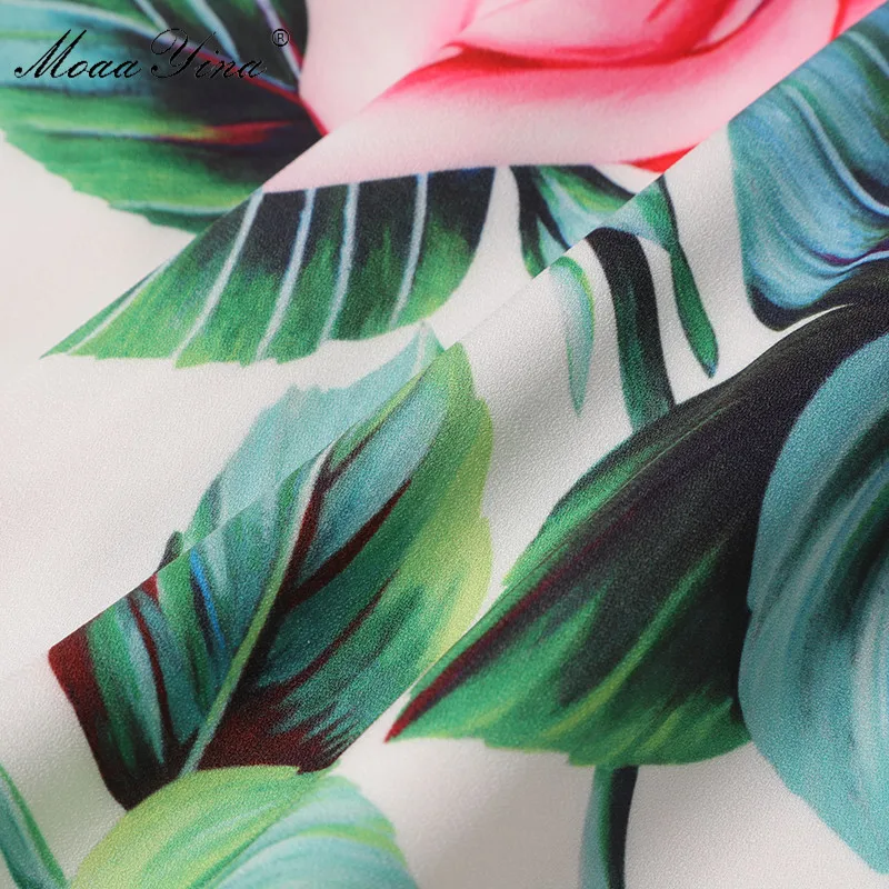 MoaaYina модное дизайнерское платье весна осень женское с длинным рукавом цветочным