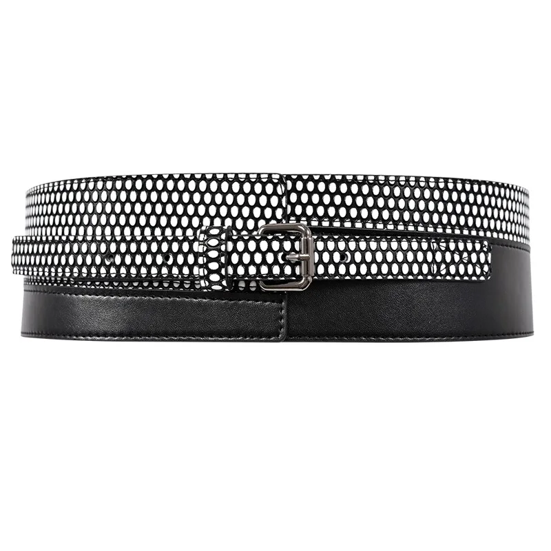 H3498 Fashion Wide Waist Belt Women Genuine Leather High Quality Casual Waist Seal Female Cowhide Top Grade Vintage Accessories