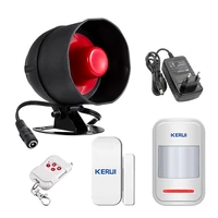 kerui standalone security alarm system wireless siren motion sensor local alarm siren horn with up to 100db alarm kit