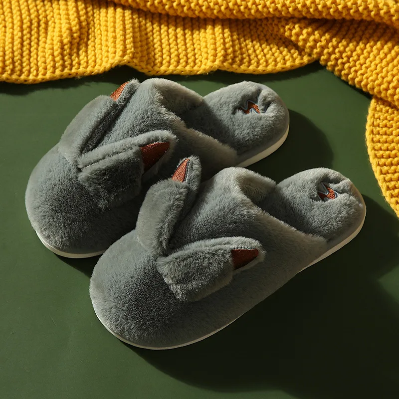 Suihyung/забавные плюшевые тапочки Женская и мужская домашняя обувь Зимние теплые