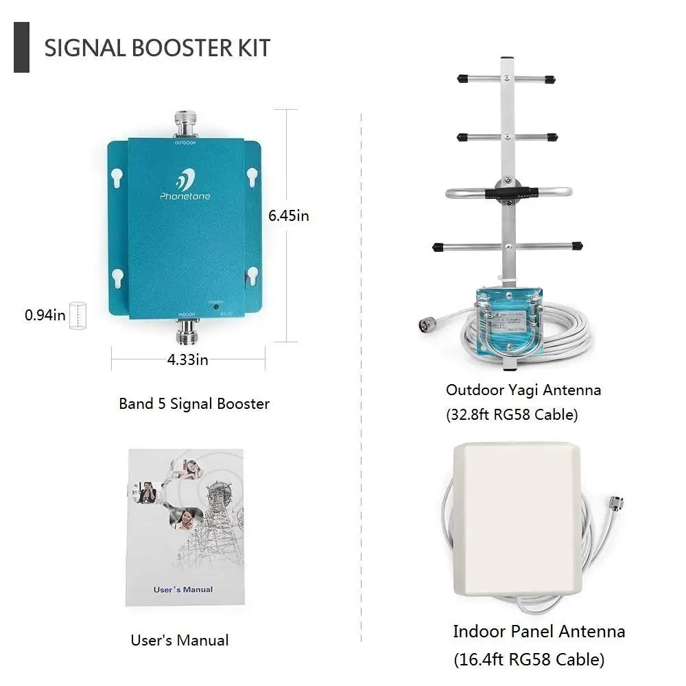 2G GSM 3G Cell Phone Signal Booster for Home - 850MHz Band 5 Cellular Repeater Amplifier Boost Voice, Data, Support 20+ Devices enlarge