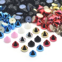 kalaso 100sets multi color acrylic cone punk studs rivets spikes for shoes bag garment decoration diy craft accessories 6 5x5mm