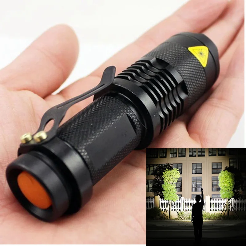 Led Flashlight Torch Mini Q5 New Powerful Adjustable Focus Zoom Light Lamp Portable Fishing Camping | Лампы и освещение