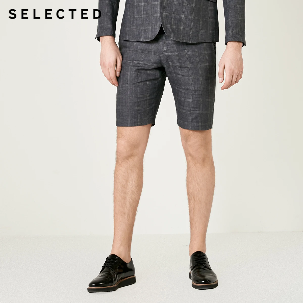 Шорты мужские облегающие в клетку до колена | Мужская одежда