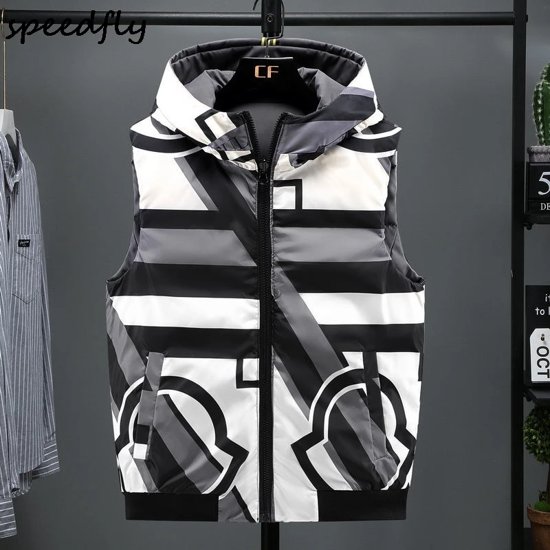 

2021 New Autumn Winter Fashion Down Cotton Men Vest Male Teenagers Tide Men Cultivating Cotton Vest Waistcoat Bright Jacket 5XL