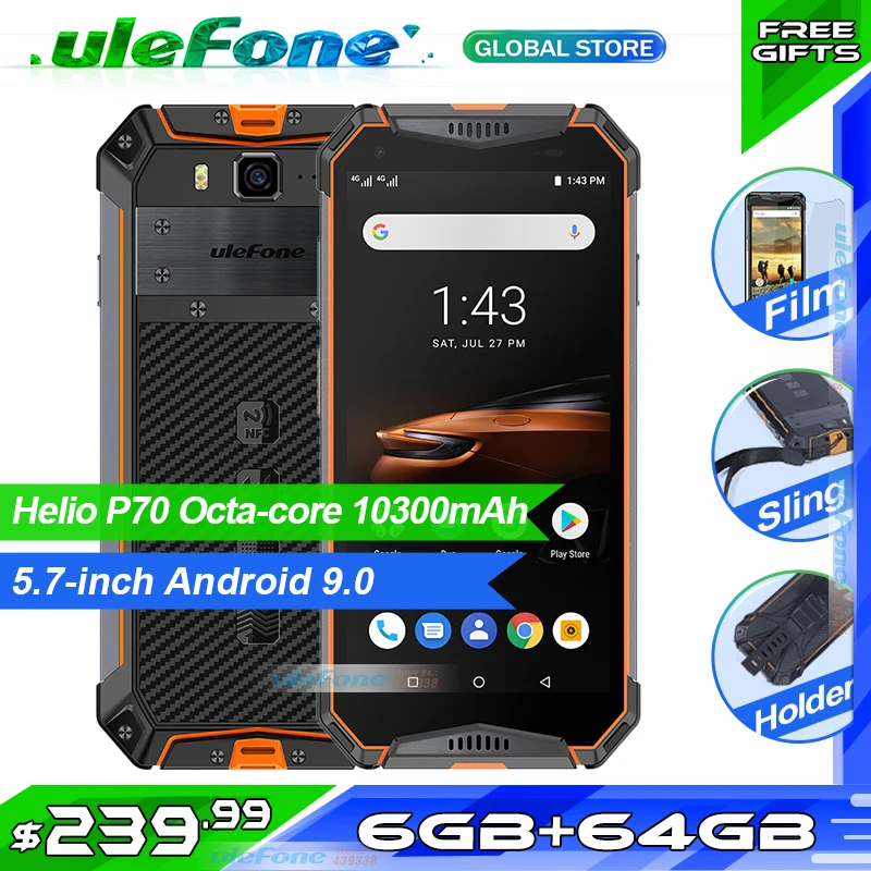 Ulefone Armor 3W водонепроницаемый смартфон с 5 дюймовым дисплеем восьмиядерным