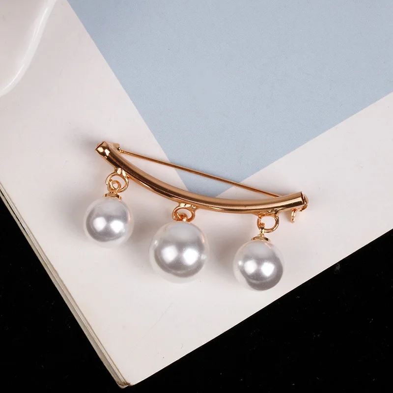 Золотая жемчужина с фиксированным ремешком шарм булавка брошь зажим для свитера