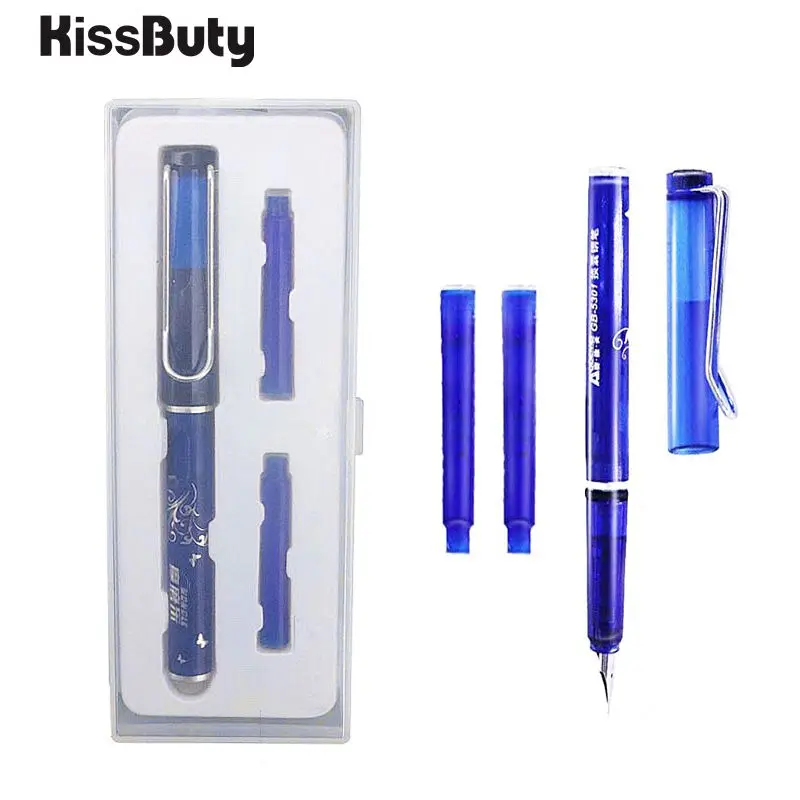1 + 2 шт./компл. 0 5 мм стираемые фонтанные ручки с синими чернилами Sac