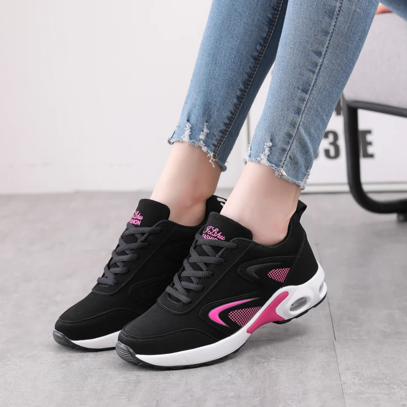RUMDAX Air Cushion Women Tennis Shoes Black Breathable Wear-resistant Fitness Sport Shoes Outdoor Basket Femme Sneakers