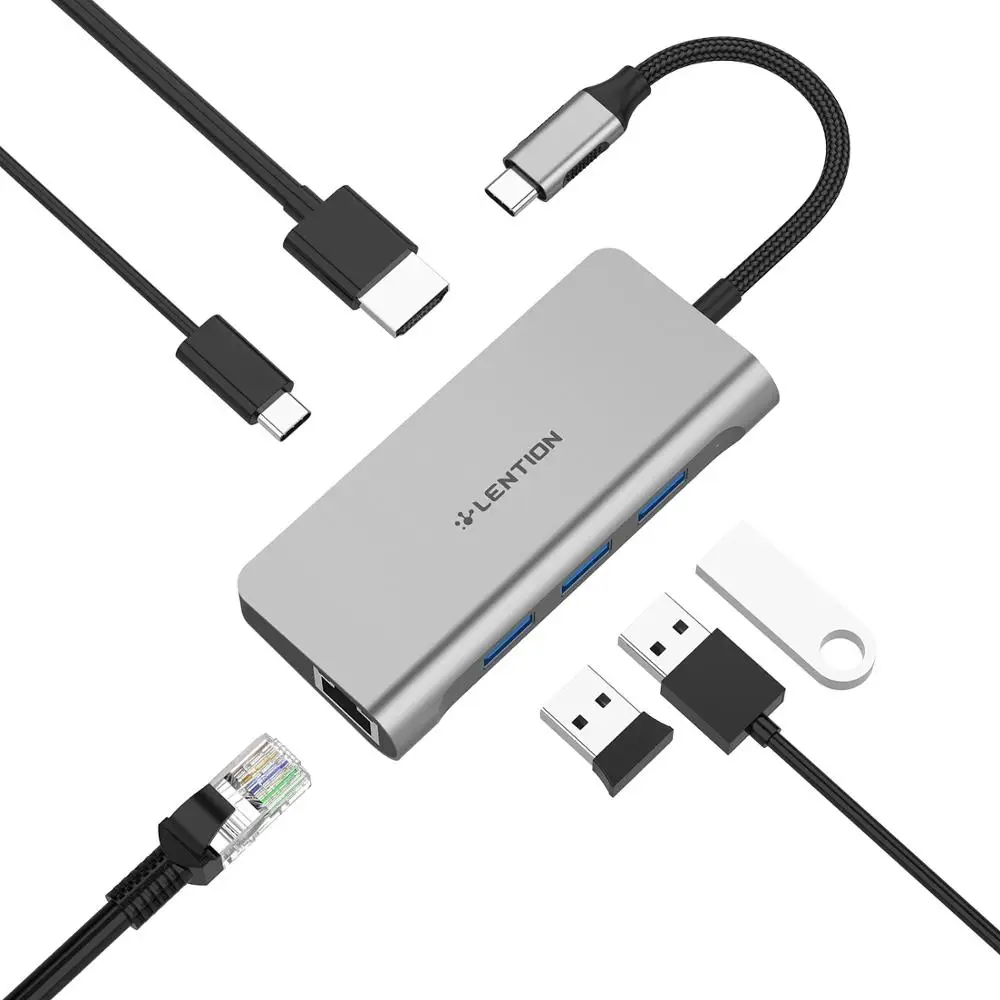 USB концентратор с 4K HDMI Gigabit Ethernet 3 0 зарядный адаптер для MacBook Pro (Порт Thunderbolt 3) новый