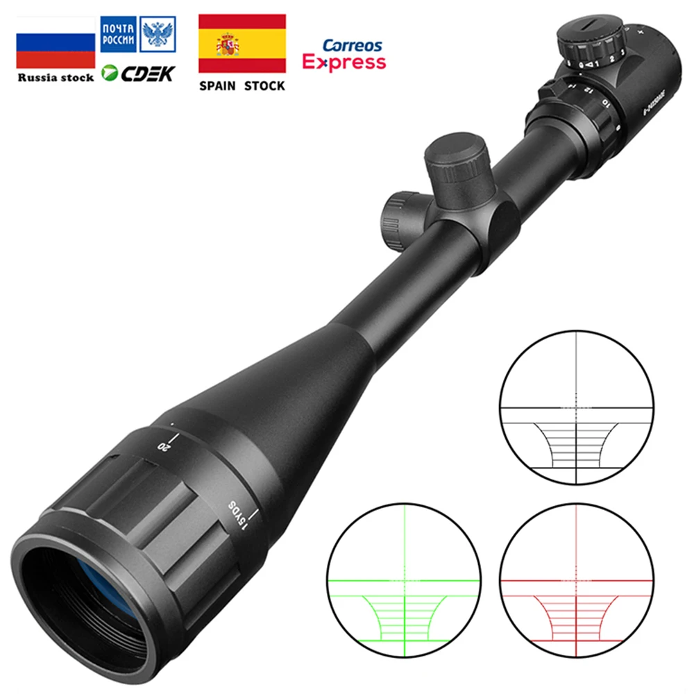 6-24X50 AOE Riflescope Регулируемый зеленый красный точечный охотничий светильник тактический прицел оптический прицел охотничьи прицелы Воздушный пистолет