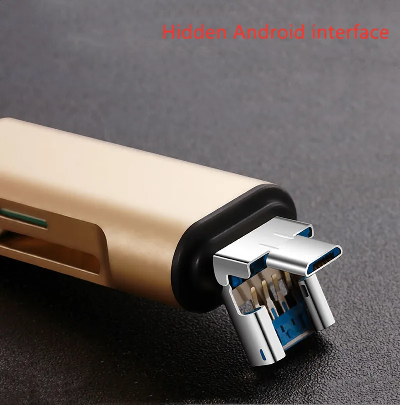 5-в-1 Тип C OTG кард-ридер с флеш-накопитель USB с гнездовым Интерфейс для ПК USB 3,0 чтения TF слот для карт памяти для устройства чтения sd-карт компьютерные принадлежности