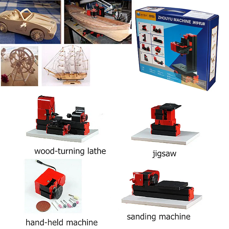 

Токарный станок 4 в 1, многофункциональный токарный станок «сделай сам» для металла, дерева, инструмент с ЧПУ, ножовочный станок, бурильный с...