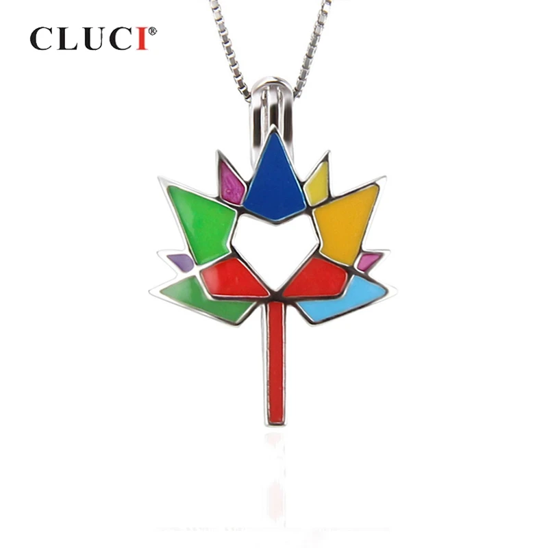 CLUCI серебряный кулон в форме кленового листа 925 пробы для аутизма женское